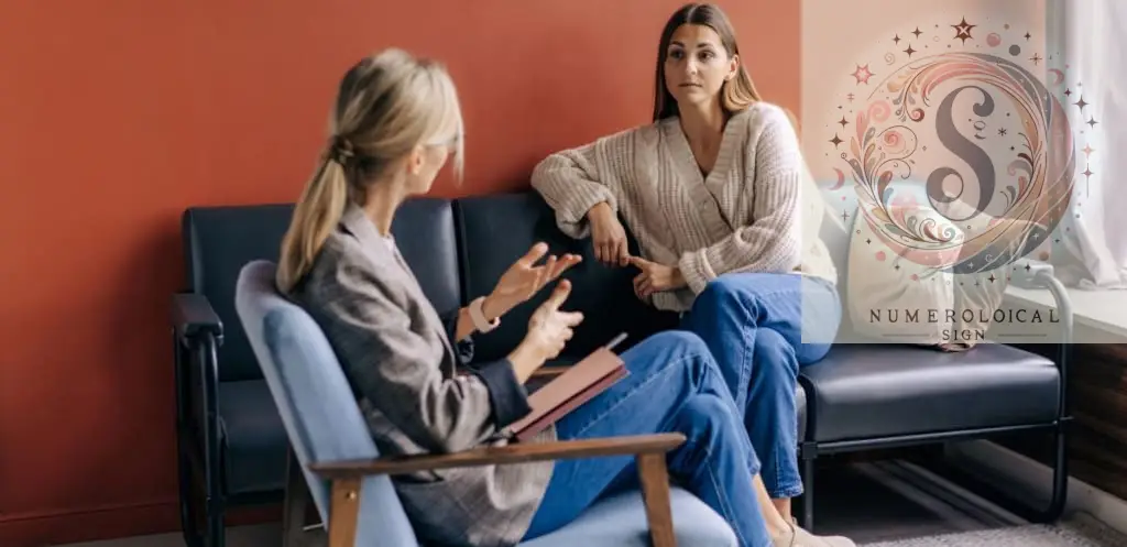 Vrouw in sessie met een psycholoog