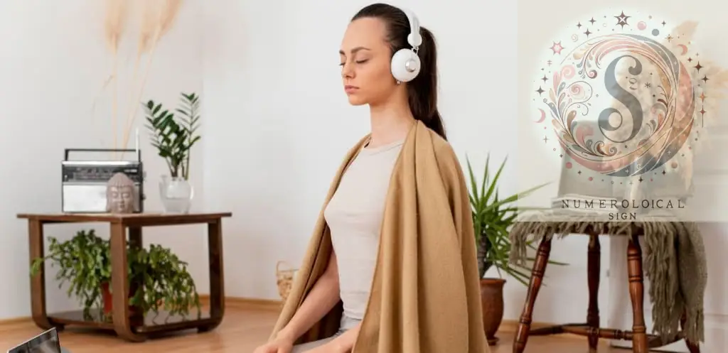 meditación con auriculares